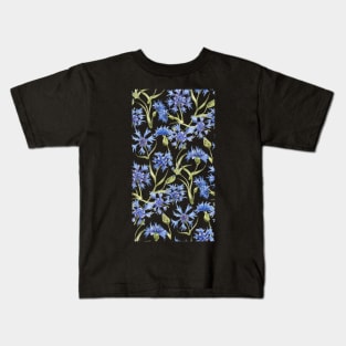 pattern with blue wildflowers Kids T-Shirt